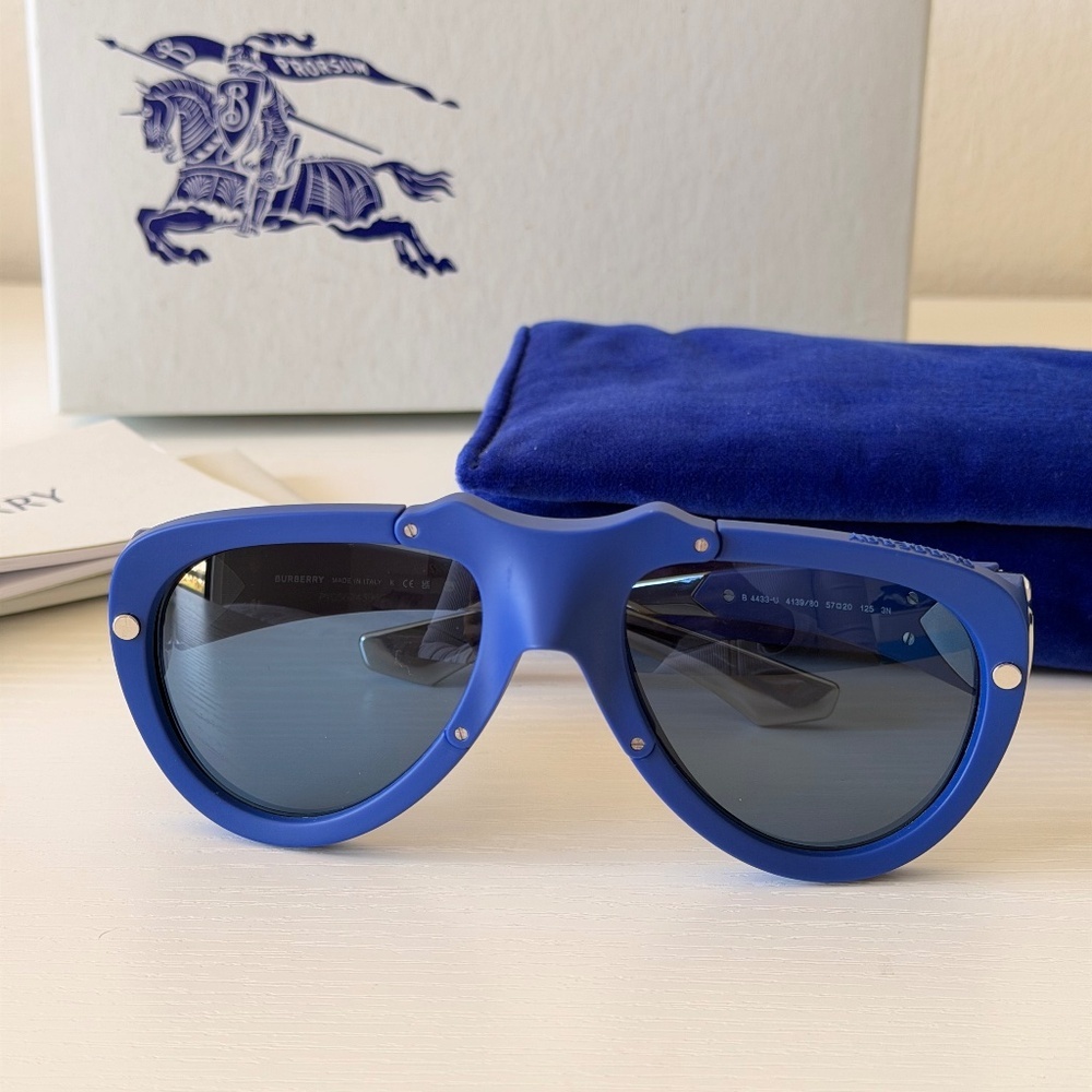 Burberry Blue Unisex Sunglasses, BE4433-U 4139/80, Aviator, Authentic